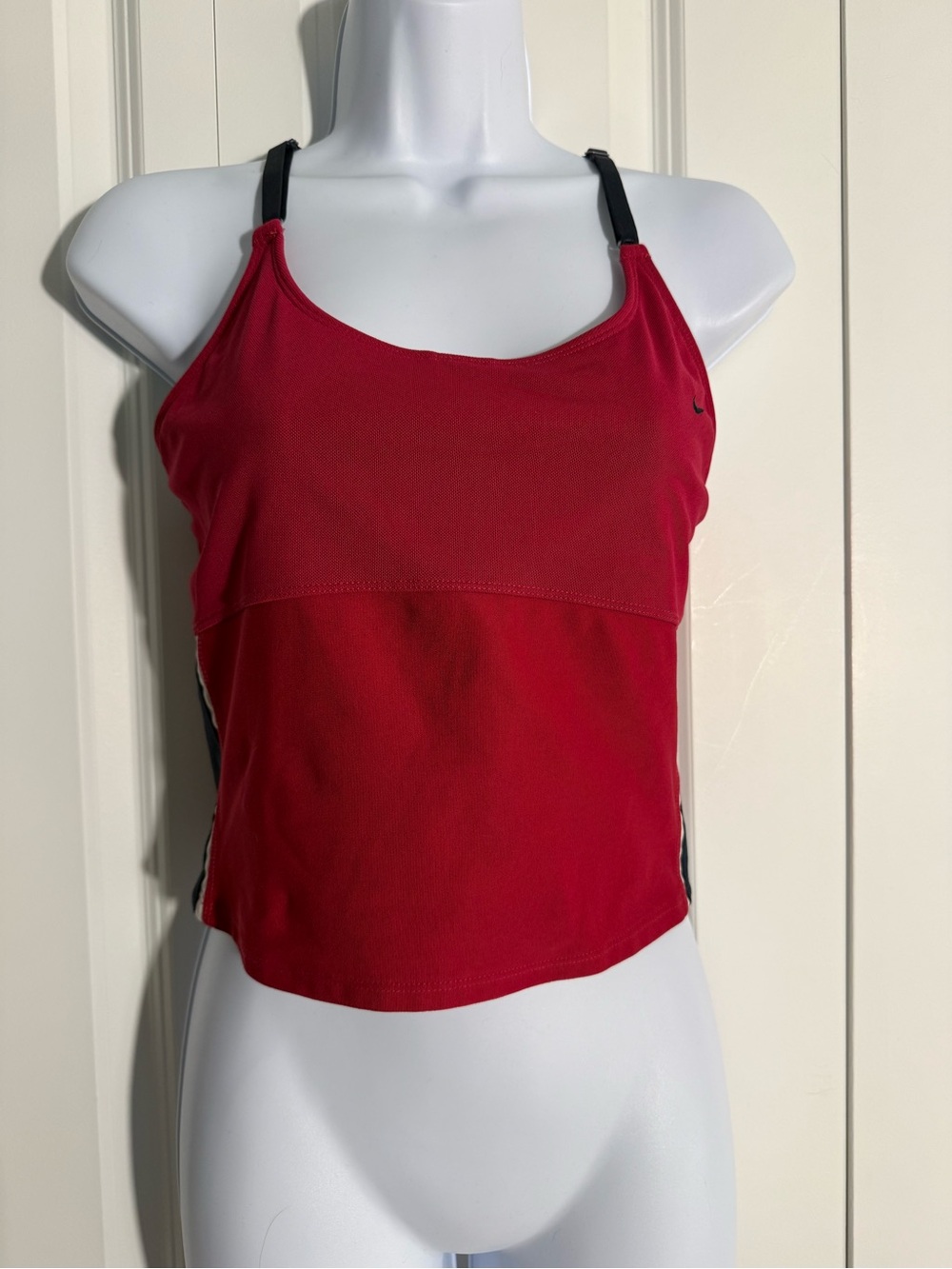 Nike Red Tank Top with Black Straps - Picture 1 of 5